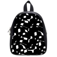 Black And White Pattern School Bags (small)  by Valentinaart