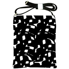 Black And White Pattern Shoulder Sling Bags by Valentinaart