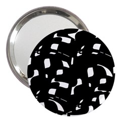 Black And White Pattern 3  Handbag Mirrors by Valentinaart