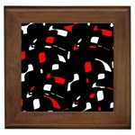 Red, black and white pattern Framed Tiles Front