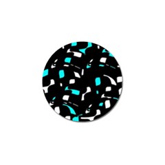 Blue, Black And White Pattern Golf Ball Marker by Valentinaart