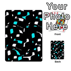 Blue, Black And White Pattern Multi-purpose Cards (rectangle)  by Valentinaart