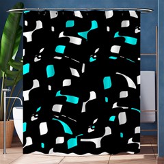 Blue, Black And White Pattern Shower Curtain 60  X 72  (medium)  by Valentinaart