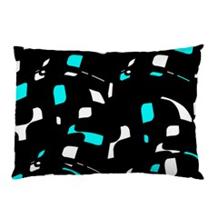 Blue, Black And White Pattern Pillow Case (two Sides) by Valentinaart