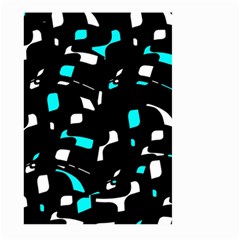 Blue, Black And White Pattern Large Garden Flag (two Sides) by Valentinaart