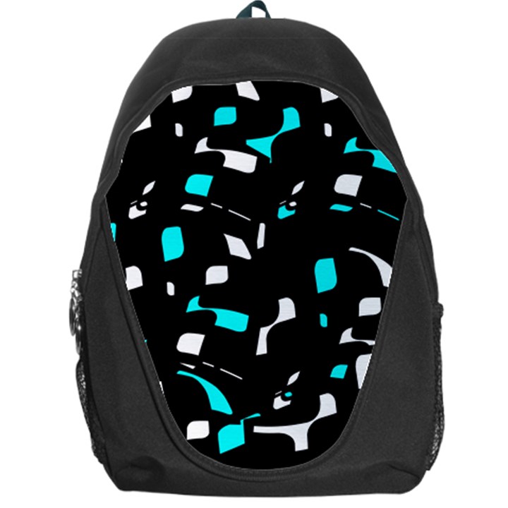 Blue, black and white pattern Backpack Bag