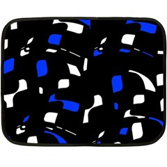 Blue, Black And White  Pattern Fleece Blanket (mini) by Valentinaart