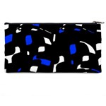 Blue, black and white  pattern Pencil Cases Back