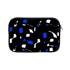 Blue, Black And White  Pattern Apple Ipad Mini Zipper Cases by Valentinaart