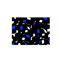 Blue, Black And White  Pattern Satin Wrap by Valentinaart