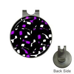 Purple, Black And White Pattern Hat Clips With Golf Markers by Valentinaart