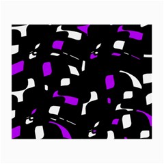 Purple, Black And White Pattern Small Glasses Cloth by Valentinaart