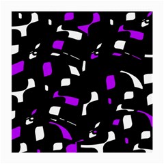 Purple, Black And White Pattern Medium Glasses Cloth (2-side) by Valentinaart