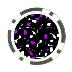 Purple, Black And White Pattern Poker Chip Card Guards