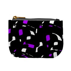 Purple, Black And White Pattern Mini Coin Purses by Valentinaart