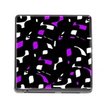 Purple, black and white pattern Memory Card Reader (Square) Front