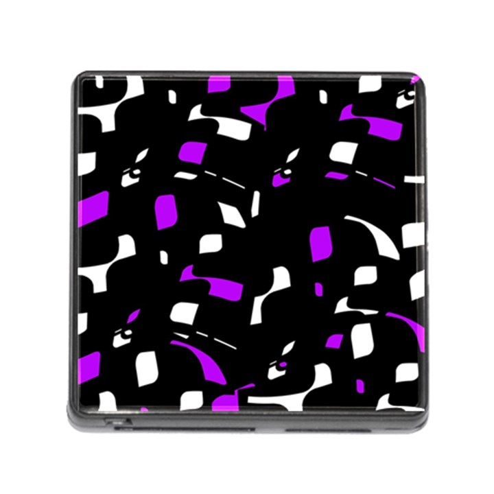 Purple, black and white pattern Memory Card Reader (Square)