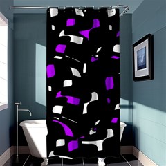 Purple, Black And White Pattern Shower Curtain 36  X 72  (stall)  by Valentinaart