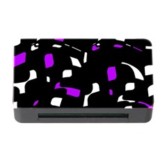 Purple, Black And White Pattern Memory Card Reader With Cf