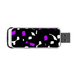 Purple, Black And White Pattern Portable Usb Flash (one Side)