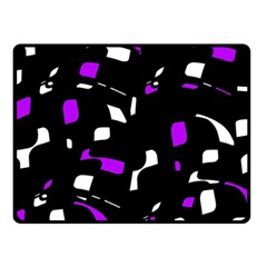 Purple, Black And White Pattern Double Sided Fleece Blanket (small)  by Valentinaart