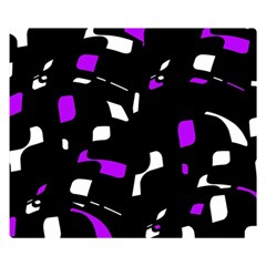 Purple, Black And White Pattern Double Sided Flano Blanket (small) 