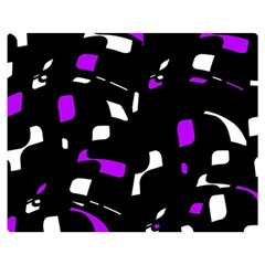 Purple, Black And White Pattern Double Sided Flano Blanket (medium) 