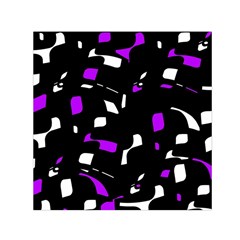 Purple, Black And White Pattern Small Satin Scarf (square) by Valentinaart