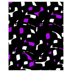 Purple, Black And White Pattern Drawstring Bag (small)