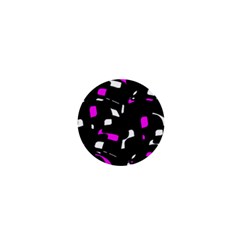 Magenta, Black And White Pattern 1  Mini Buttons by Valentinaart