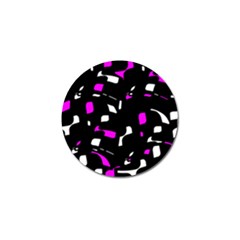 Magenta, Black And White Pattern Golf Ball Marker by Valentinaart