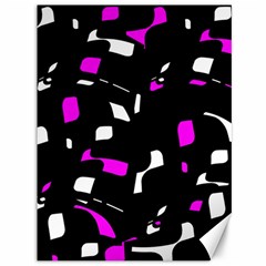 Magenta, Black And White Pattern Canvas 36  X 48   by Valentinaart