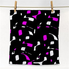 Magenta, Black And White Pattern Face Towel by Valentinaart