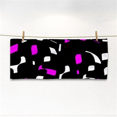 Magenta, Black And White Pattern Hand Towel