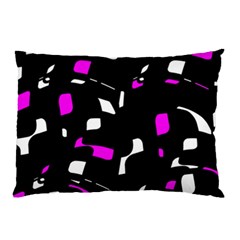 Magenta, Black And White Pattern Pillow Case