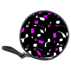 Magenta, Black And White Pattern Classic 20-cd Wallets by Valentinaart