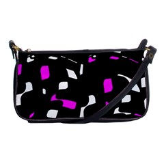 Magenta, Black And White Pattern Shoulder Clutch Bags by Valentinaart