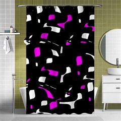 Magenta, Black And White Pattern Shower Curtain 48  X 72  (small) 