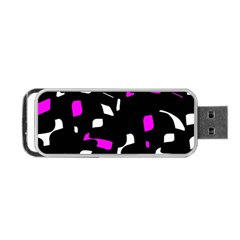 Magenta, Black And White Pattern Portable Usb Flash (one Side)