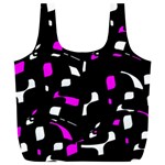 Magenta, black and white pattern Full Print Recycle Bags (L)  Front