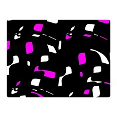 Magenta, Black And White Pattern Double Sided Flano Blanket (mini)  by Valentinaart