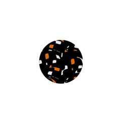 Orange, Black And White Pattern 1  Mini Buttons by Valentinaart