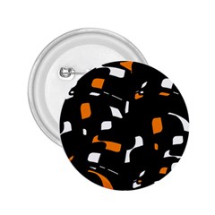 Orange, Black And White Pattern 2 25  Buttons by Valentinaart