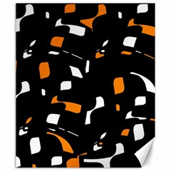 Orange, Black And White Pattern Canvas 20  X 24   by Valentinaart