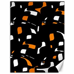 Orange, Black And White Pattern Canvas 36  X 48   by Valentinaart