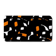 Orange, Black And White Pattern Medium Bar Mats by Valentinaart