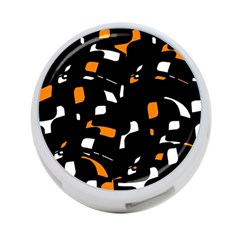 Orange, Black And White Pattern 4-port Usb Hub (one Side) by Valentinaart