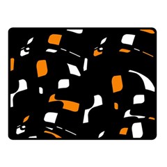 Orange, Black And White Pattern Fleece Blanket (small)