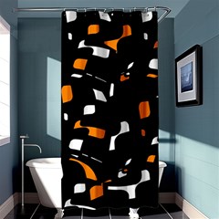 Orange, Black And White Pattern Shower Curtain 36  X 72  (stall)  by Valentinaart