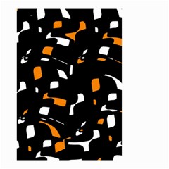 Orange, Black And White Pattern Small Garden Flag (two Sides)